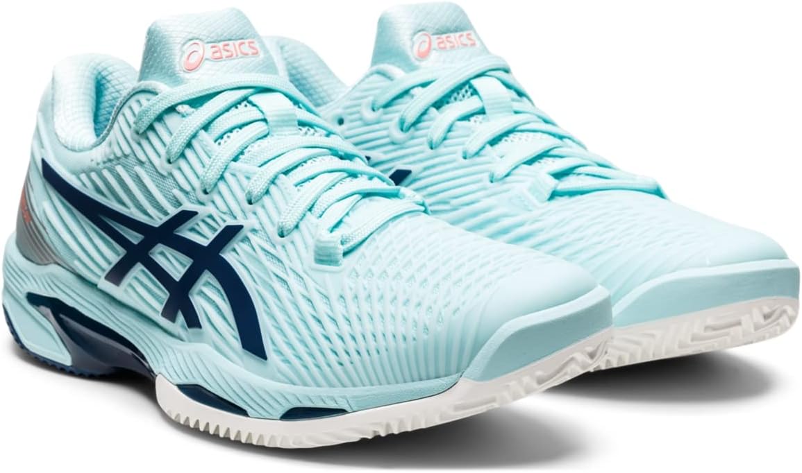 ASICS Solution Speed FF 2 Clay Tennis Shoes for Women - PU-Applied Upper - Supreme Bounce Clear Blue/Light Indigo 7.5 B - Medium