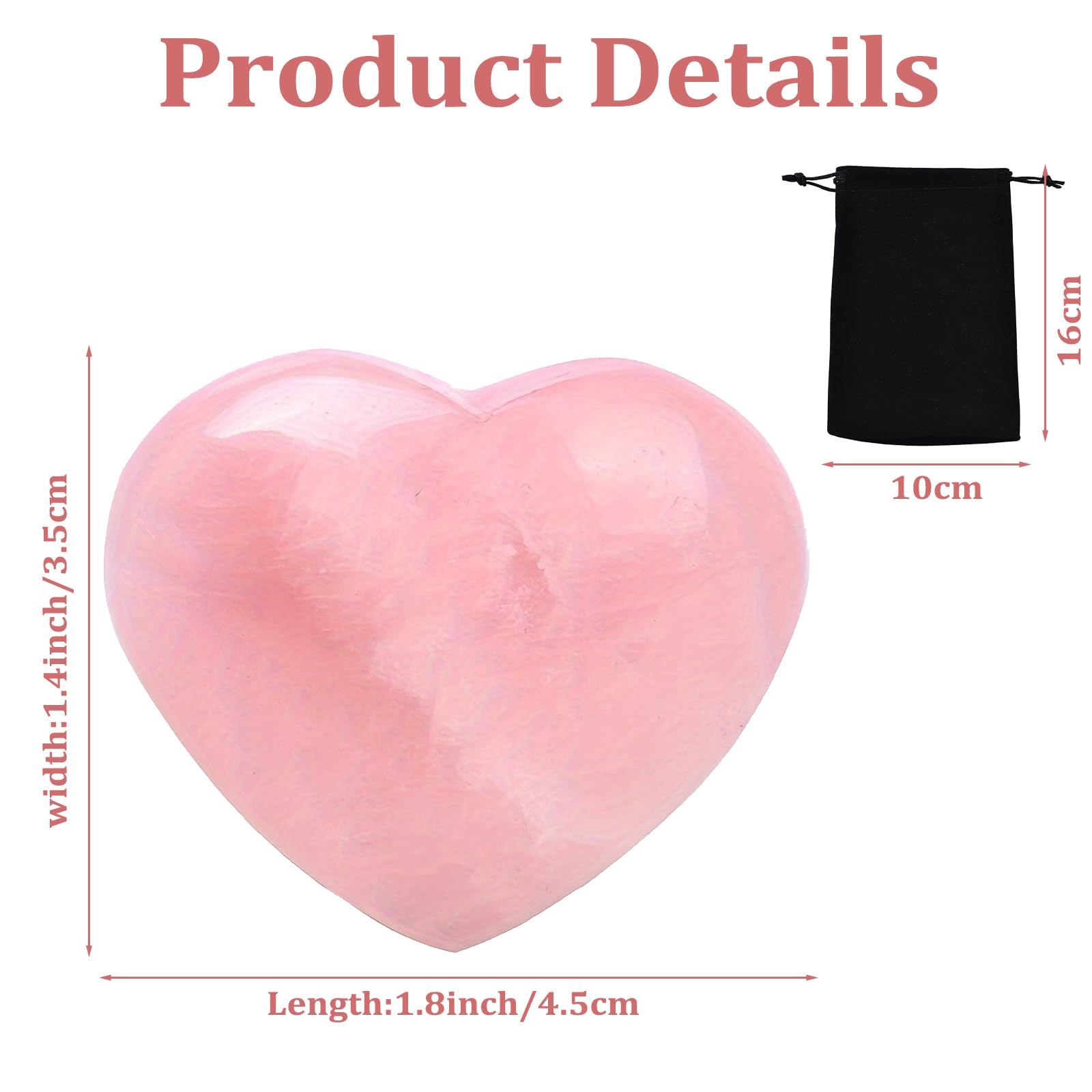 Cuarzo Rosa Cristal Rosa Piedra Curativa Piedra En Forma De Corazón De Cuarzo Rosa Cristal Naturales Para Curación De Energía De Chakra Meditación Masaje Y Decoración