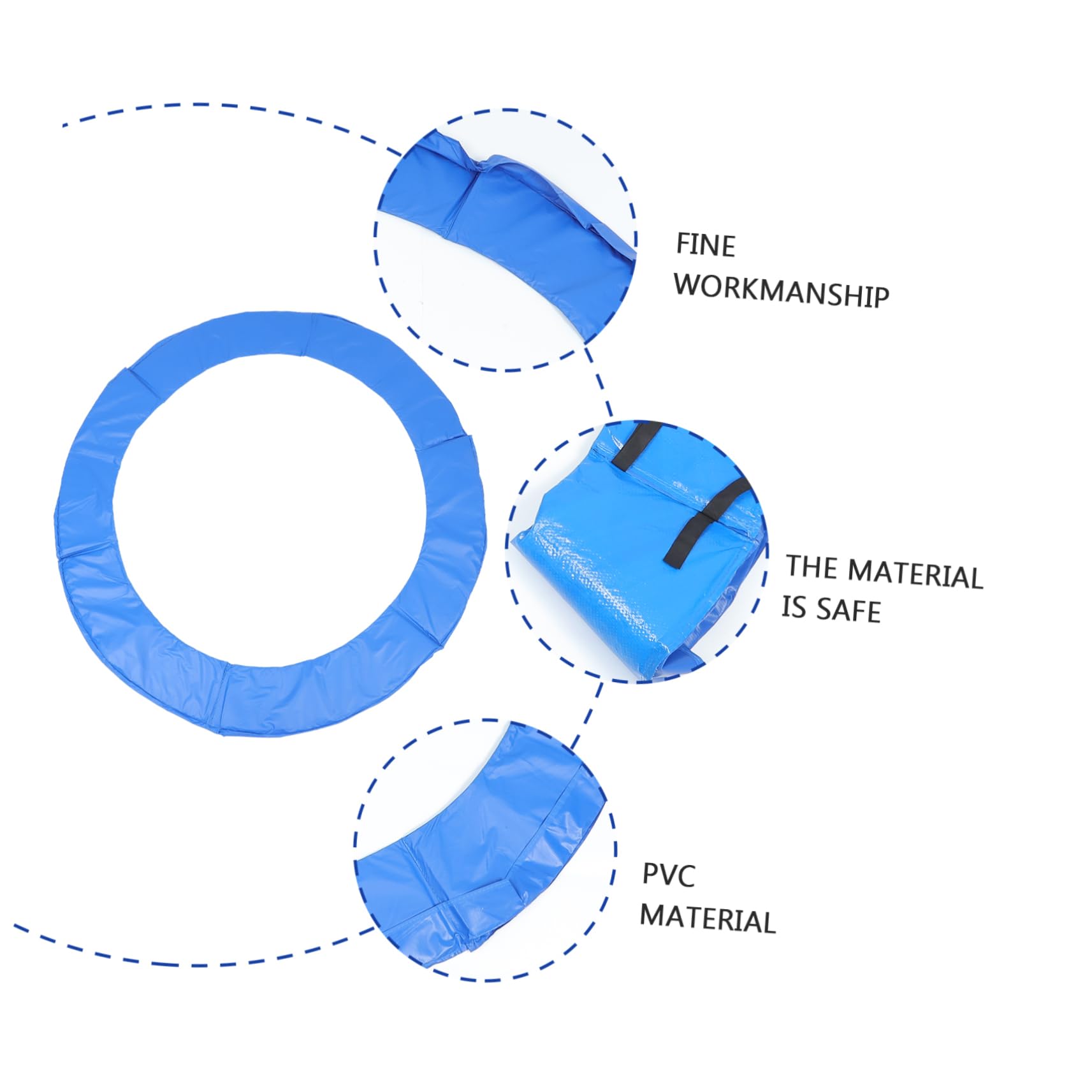 Cuscino Protettivo per Trampolino Blu in PVC per Ragazzo Ragazza
