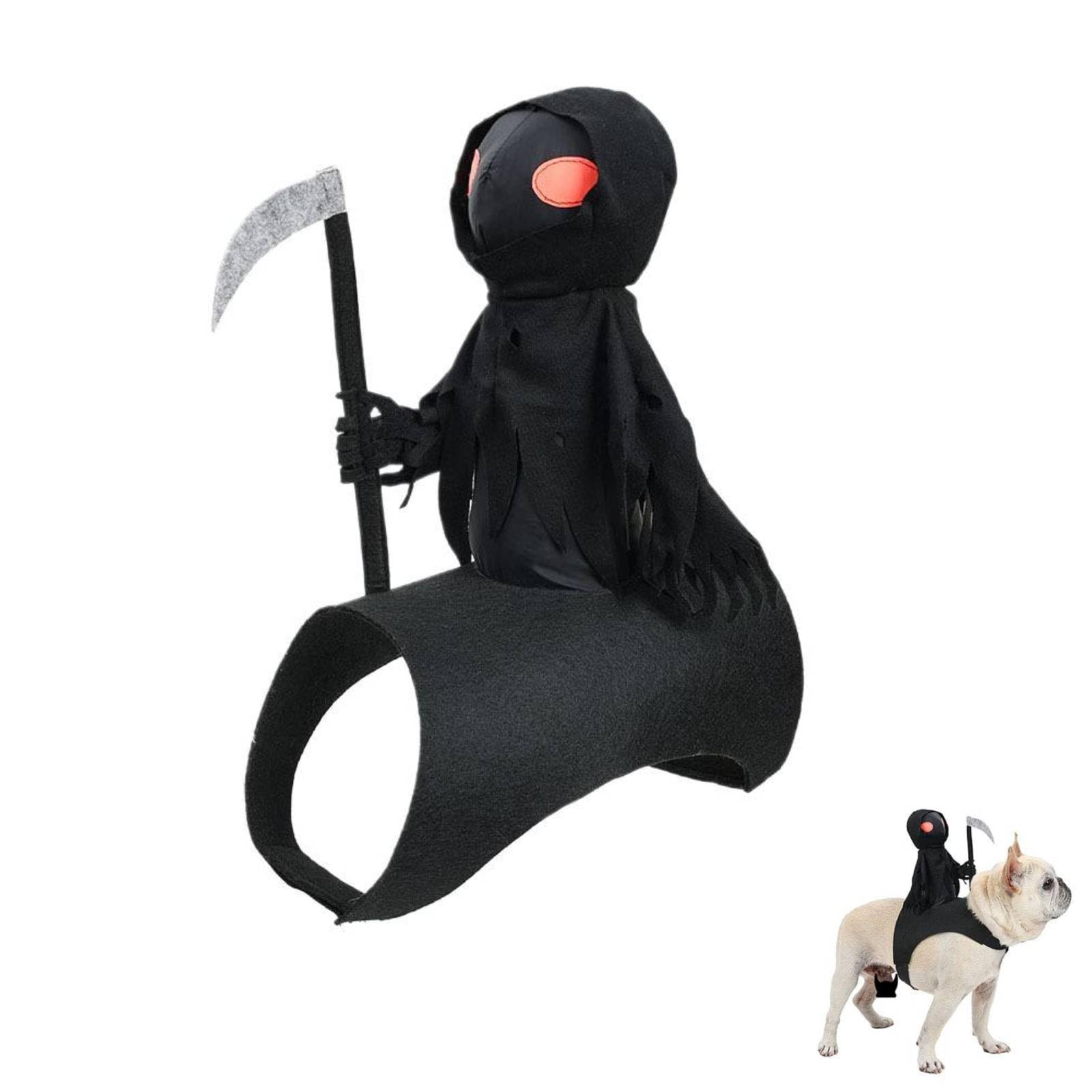 Pet Halloween Rider Costume, Saddle Dog Cat Outfit, Spooky Party Wear (M)