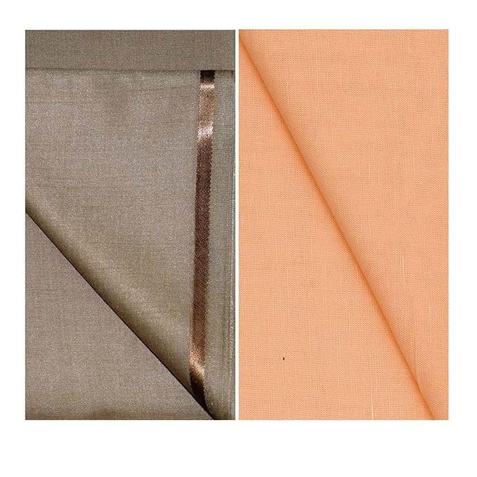 megisha Men's Premium Paint (PV) & Semi Lenan Cotton Unstitched Fabric (Brown -1.20 meter & Orange-2.25 Meter)-picture-14