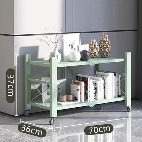Miniatura 2 de Estantes de almacenamiento plegable de 2 a 5 niveles, carrito de metal móvil, estante de exhibición para el hogar con ruedas giratorias para cocina,