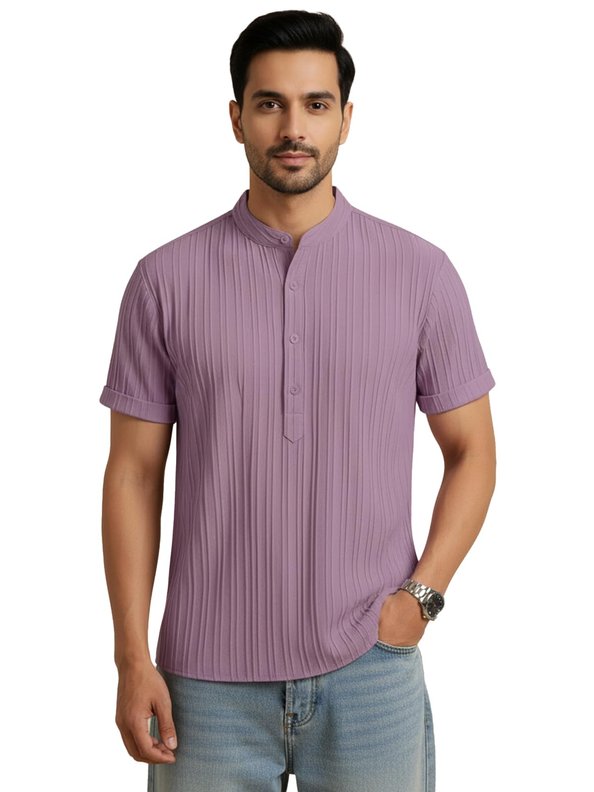 Casual Kurta for Men || Kurtas Latest Stylish || Mens || Solid Cotton || Half Sleeve || Casual Kurtas-image-24