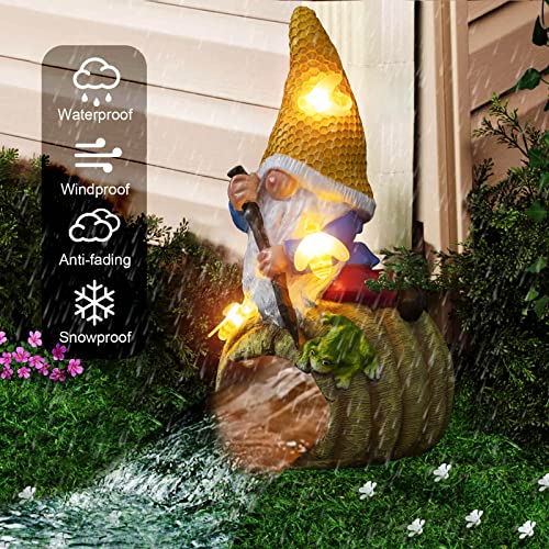 Vzvxcc Gnome Gutter Downspout Extension Decorative Statue With Solar Lights, Gnome Solar Statue Outdoor Decor, Gutter Downspout Splash Block Resin Gutter Guards 2" X 3" Rain Downspout Diverter #TOP2