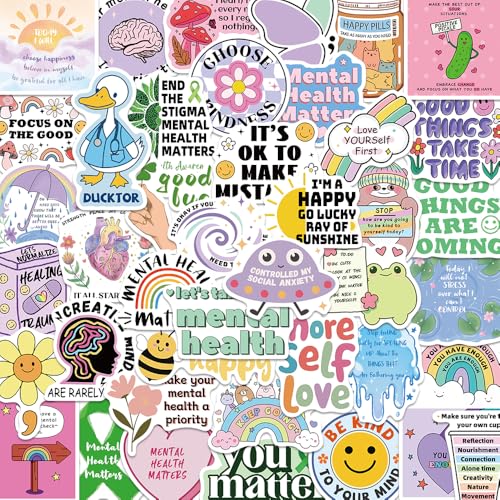 50 PCS Mental Health Matters Stickers Pack for Journals, Laptops,...
