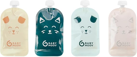 Babymoov Gourdes Éco-Conçues Hermétiques et Réinscriptibles 150 ml (Lot de 20)