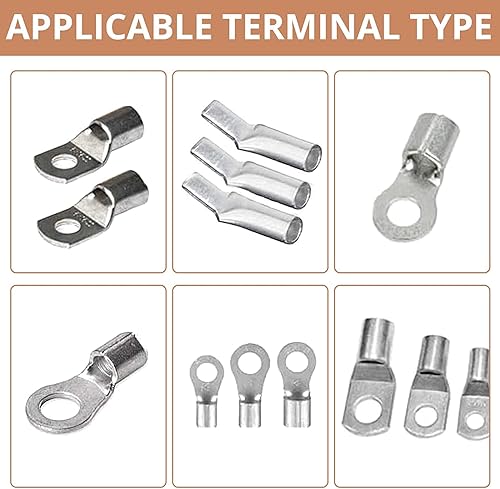 Miniatura 7 de Kamtop Battery Cable Wire Lugs Crimping Tool Kit, Crimping Plier AWG 10-0 with Cable Cutter, Heavy Duty Electrical Lugs Crimper Terminal Crimping