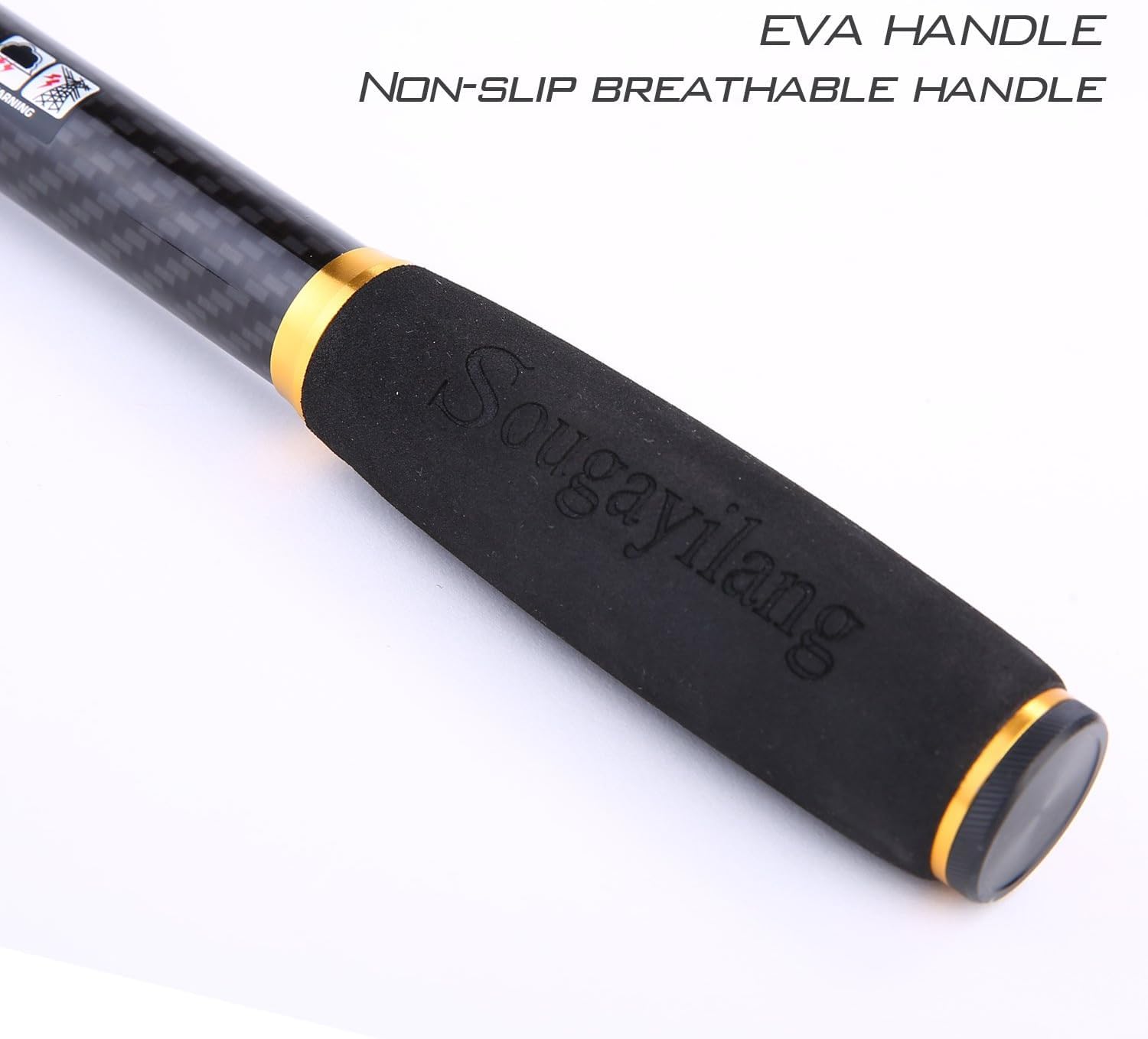 Sougayilang Caña de pescar telescópica 24 tonos fibra de carbono asiento de carrete CNC guías acero inoxidable