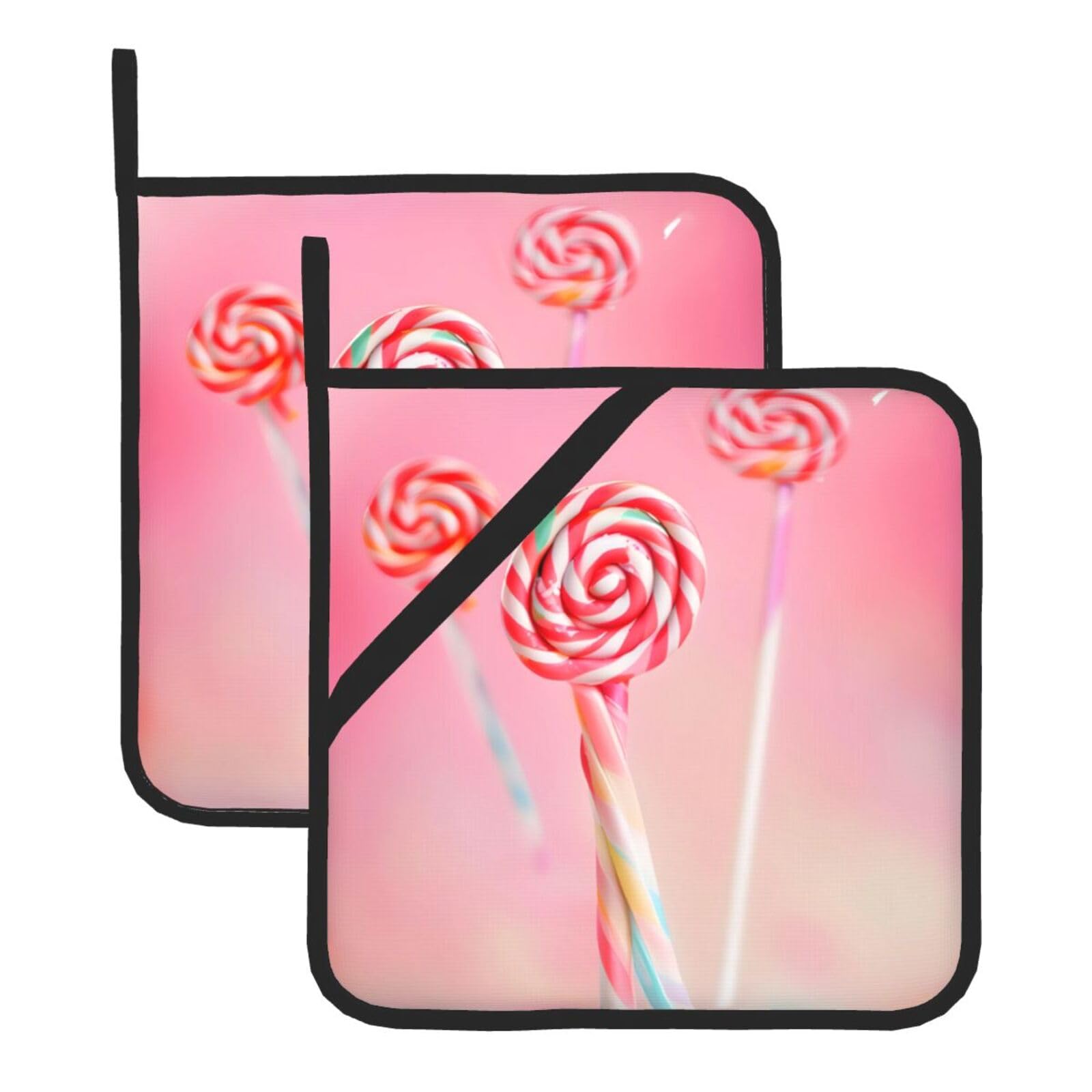 Colorful lollipop Square Heat Resistant Trivet Set Thick and Durable for Baking Barbecue Cookware Oven
