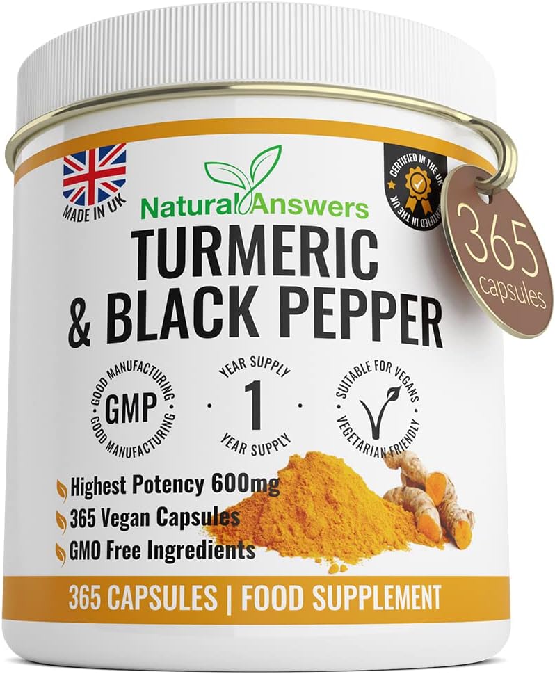 365 Turmeric with Black Pepper Capsules 1 Year Supply High Strength Tablets 365 Vegetarian Capsules One A Day Turmeric Curcumin Supplement