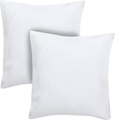 ANA Paquete de 2 fundas de almohada decorativas de terciopelo liso, fundas de cojín cuadradas y suaves, color blanco, 18 x 18 pulgadas 17.7 x 17.7 in