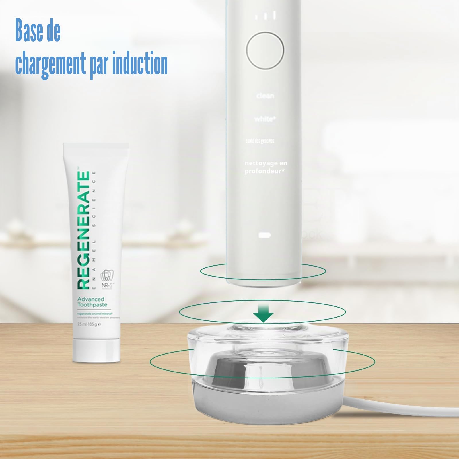Chargeur de Brosse à Dents Électrique pour Brosse à Dents Compatible avec Philips Sonic HX9300 HX9900 Series Base de Charge Inductive Portable étanche