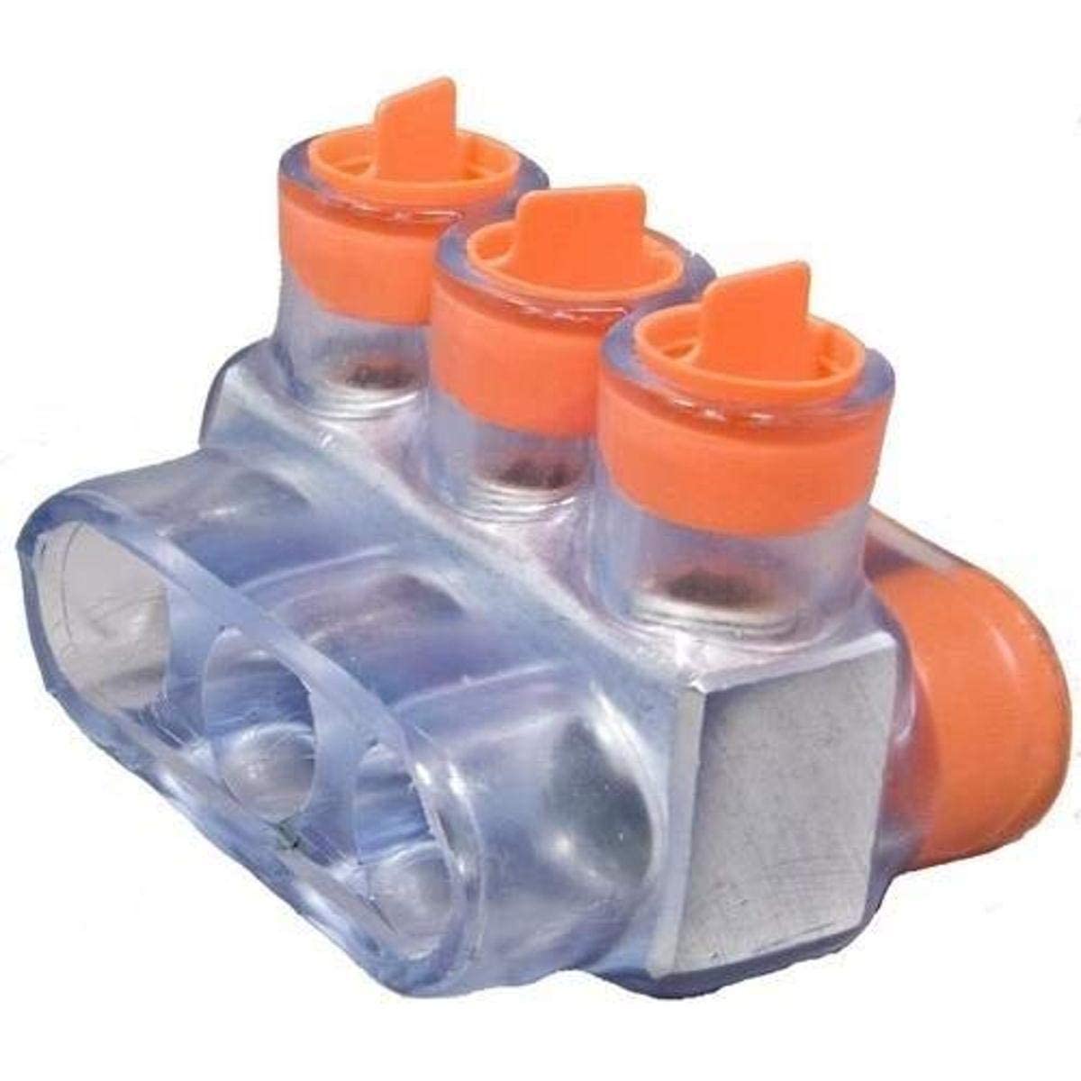 Morris Products 97333 Clear Insulated Multi-Cable Connector - Dual Entry 3 Ports 2-14 Wire Range, 2-Pack