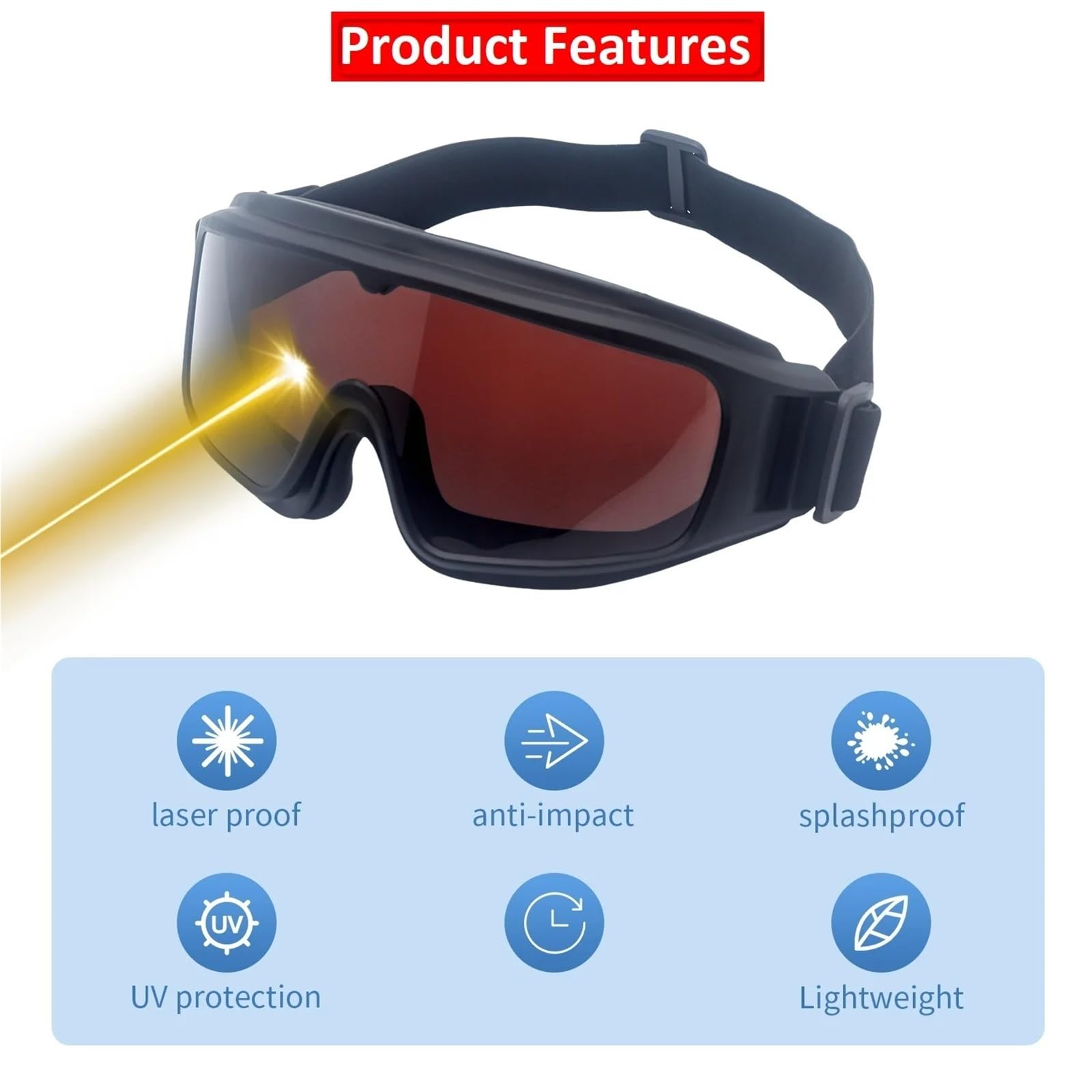Gafas protectoras infrarrojas EPI, gafas de seguridad for soldar, protección for el cabello, todas las longitudes onda 200 a 2000 nm Para obras, talleres, ciclismo, jogging, servicio