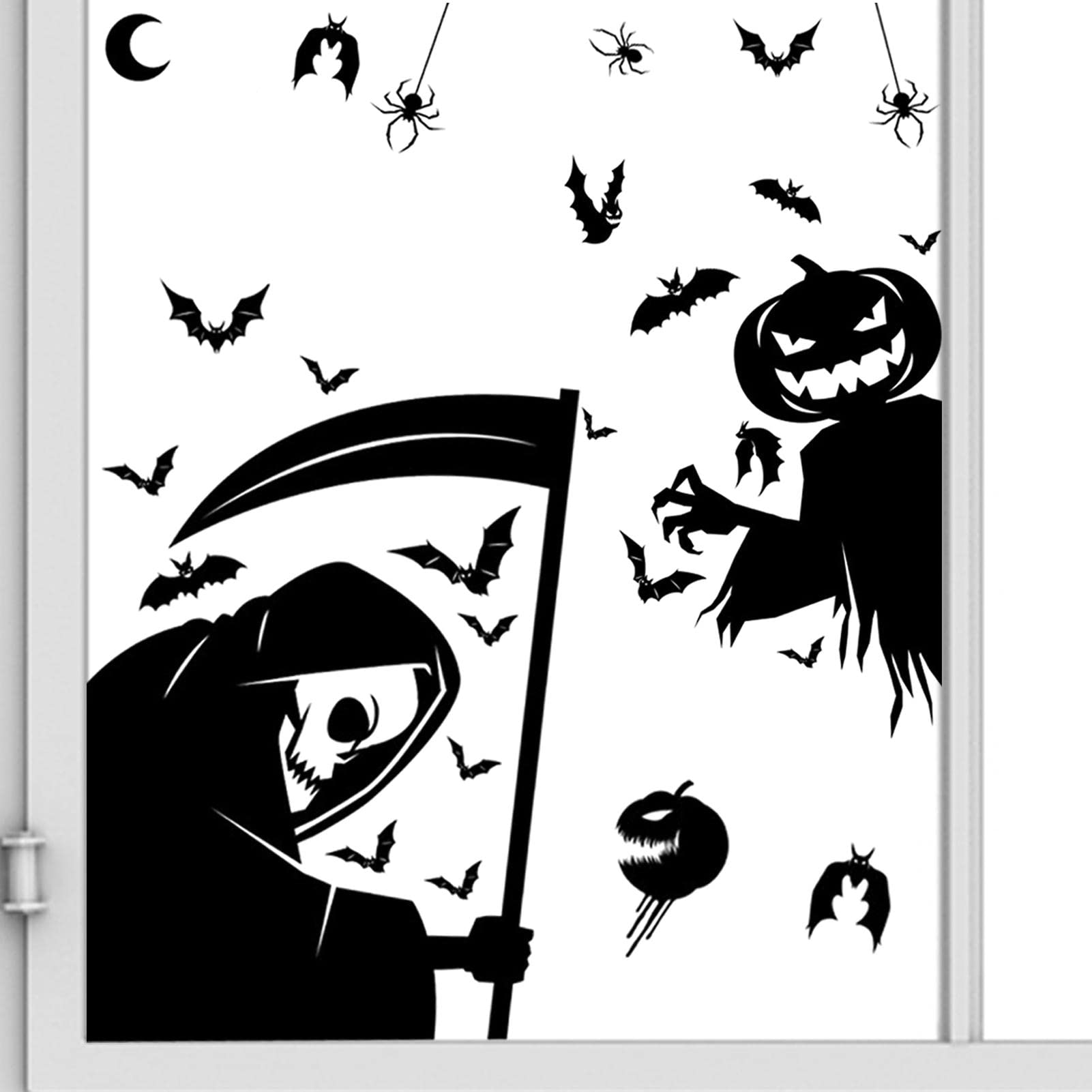 Halloween Fensteraufkleber – 6 Bögen Mit Gruseligen Fledermaus-Silhouetten, Für Glas, Spiegel & Mehr