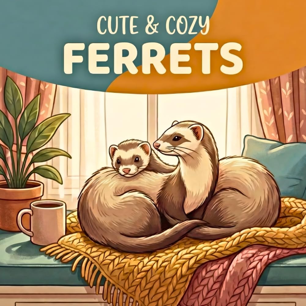 Cute & Cozy Ferrets Coloring Book: A Furry Coloring Book for Adults and Teens with Bold & Easy Designs and Relaxing Coloring Pages