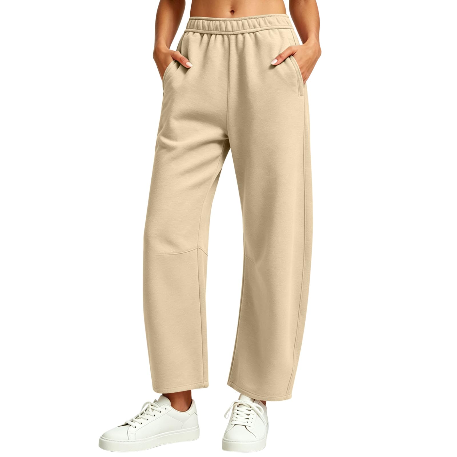 Generico Pantaloni Sportivi Donna Pantaloni Tuta Vita Alta Pantalone a Gamba Larga Larghi e Morbidi Pantalone Baggy con Tasche Pants Lunghi con Coulisse Regolabile per Jogging Fitness Sport