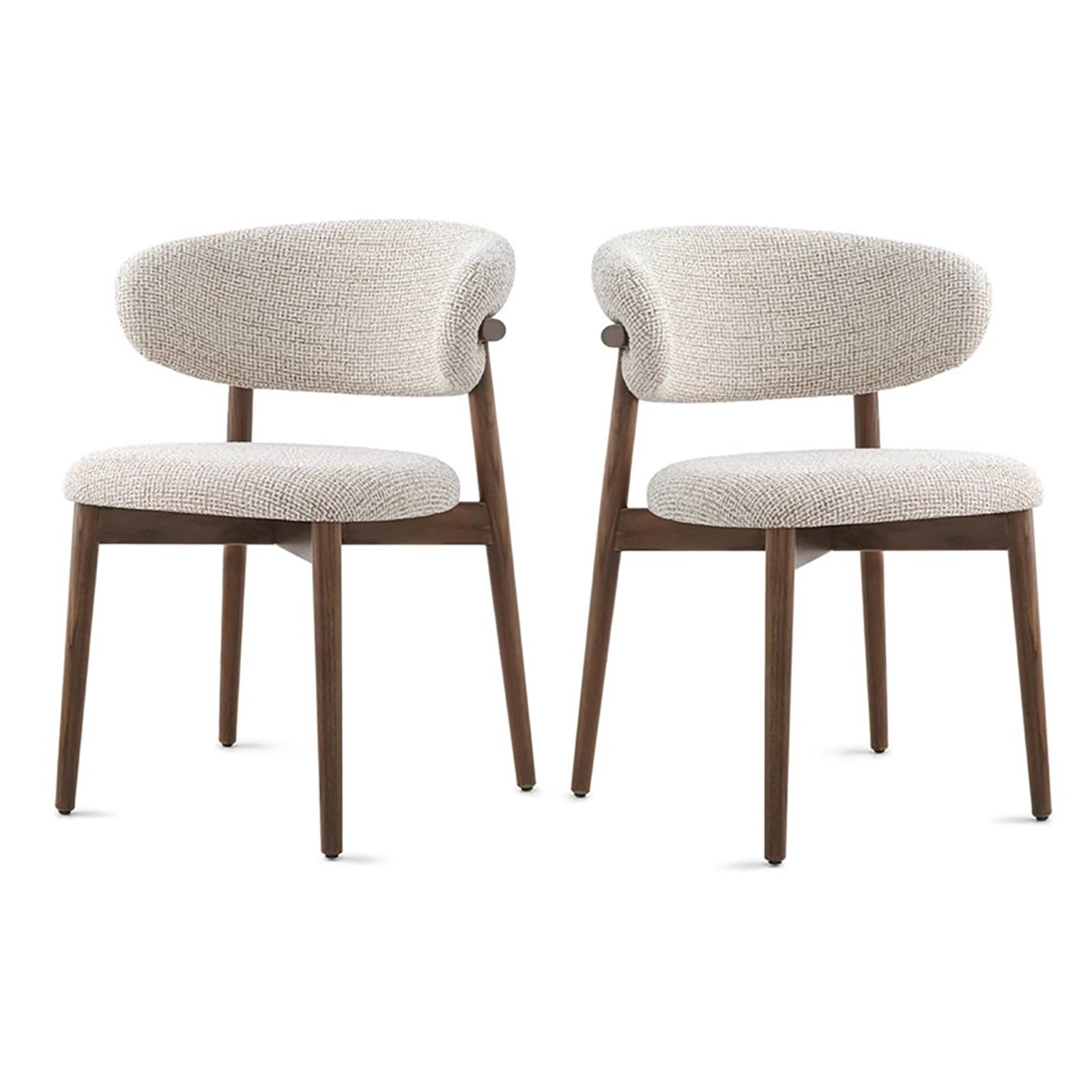 Chaises de salle à manger modernes lot de 2 en bois massif et dossier incurvé