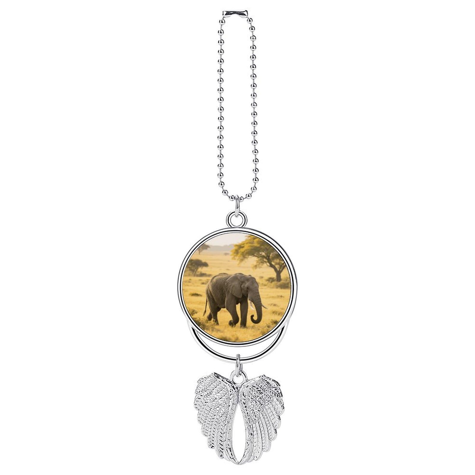 Elephant Car Pendant Car Rearview Mirror Pendant Custom Photo Car Hanging Ornament Car Rear View Mirror Hanging Accessories Angel Wing Car Charm Gift for Men Women