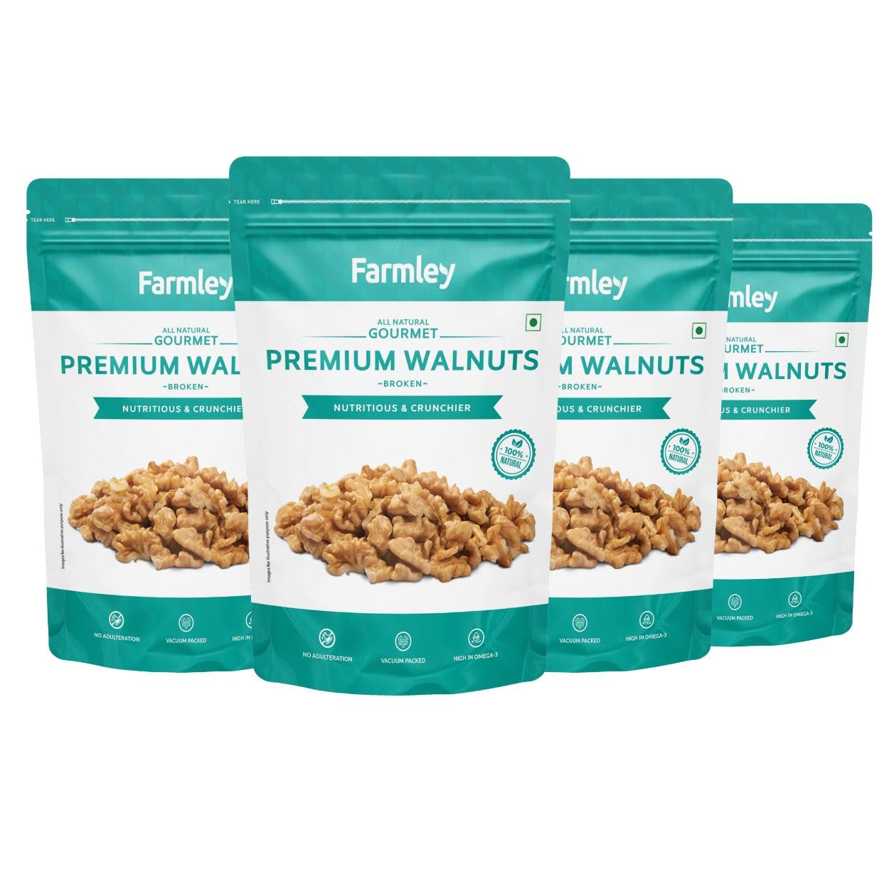 Farmley Walnut Broken Kernels I 800 gram | Walnuts Without Shell, Akhrot, Dry Fruits, 100% Natural Akhrot, Rich in Proteins & Antioxidants (Pack Of 4) (B0C3J4B2FZ) Amazon Price History, Amazon Price Tracker