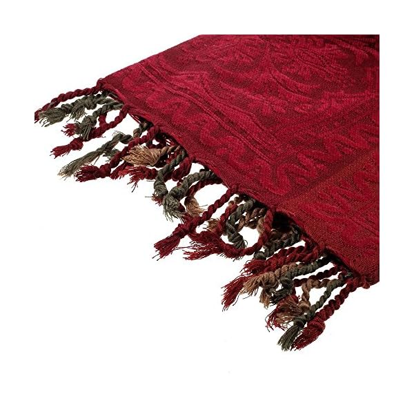 amorus Chenille Jacquard Tassels Throw Blanket Sofa Chair Cover Tablecloth - Colorful Tribal Pattern - Image 9