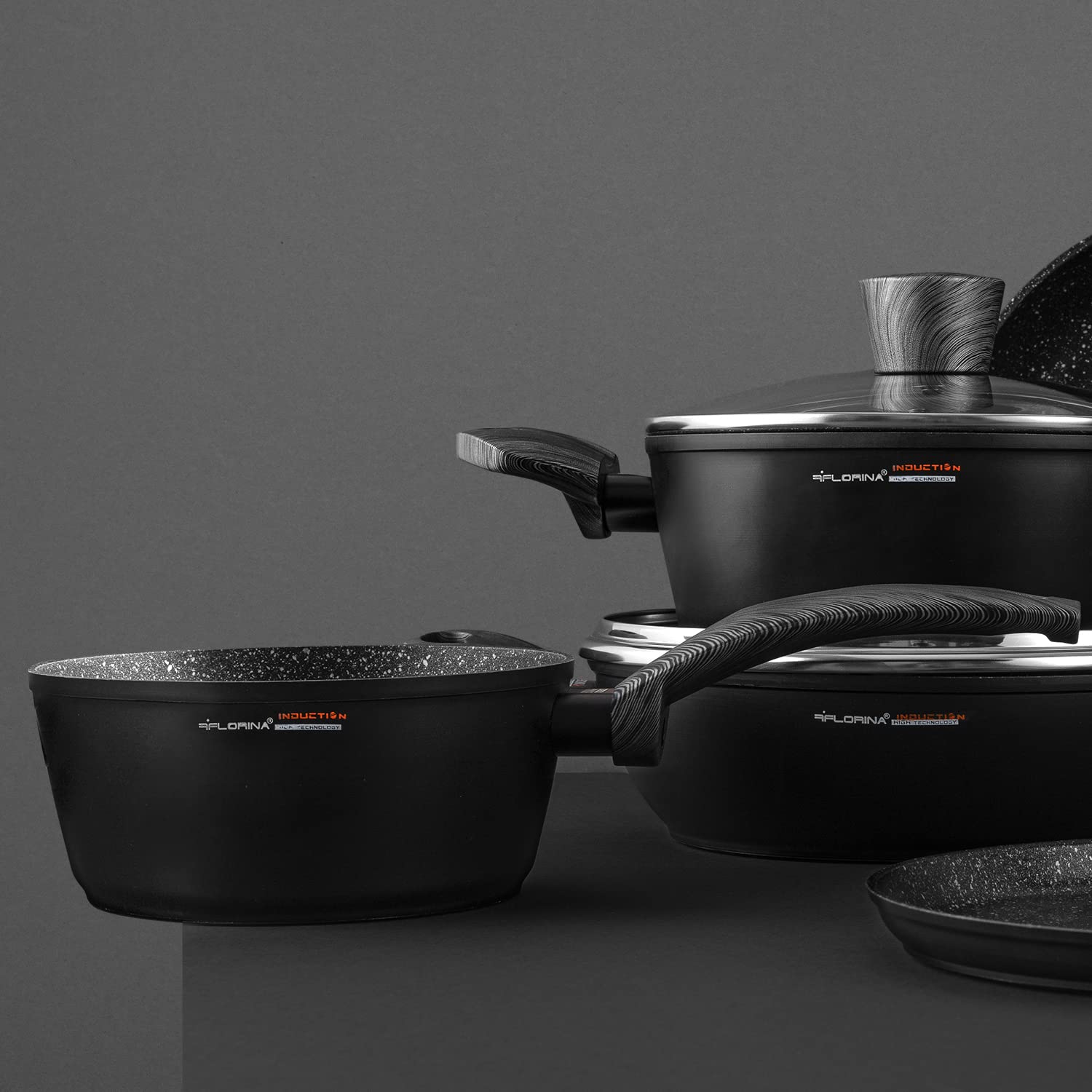 Casserole à Induction Zanetti Evolution - Diamètre 20 Cm, Fond Épais 4 Mm Antiadhésif, Noire - 4