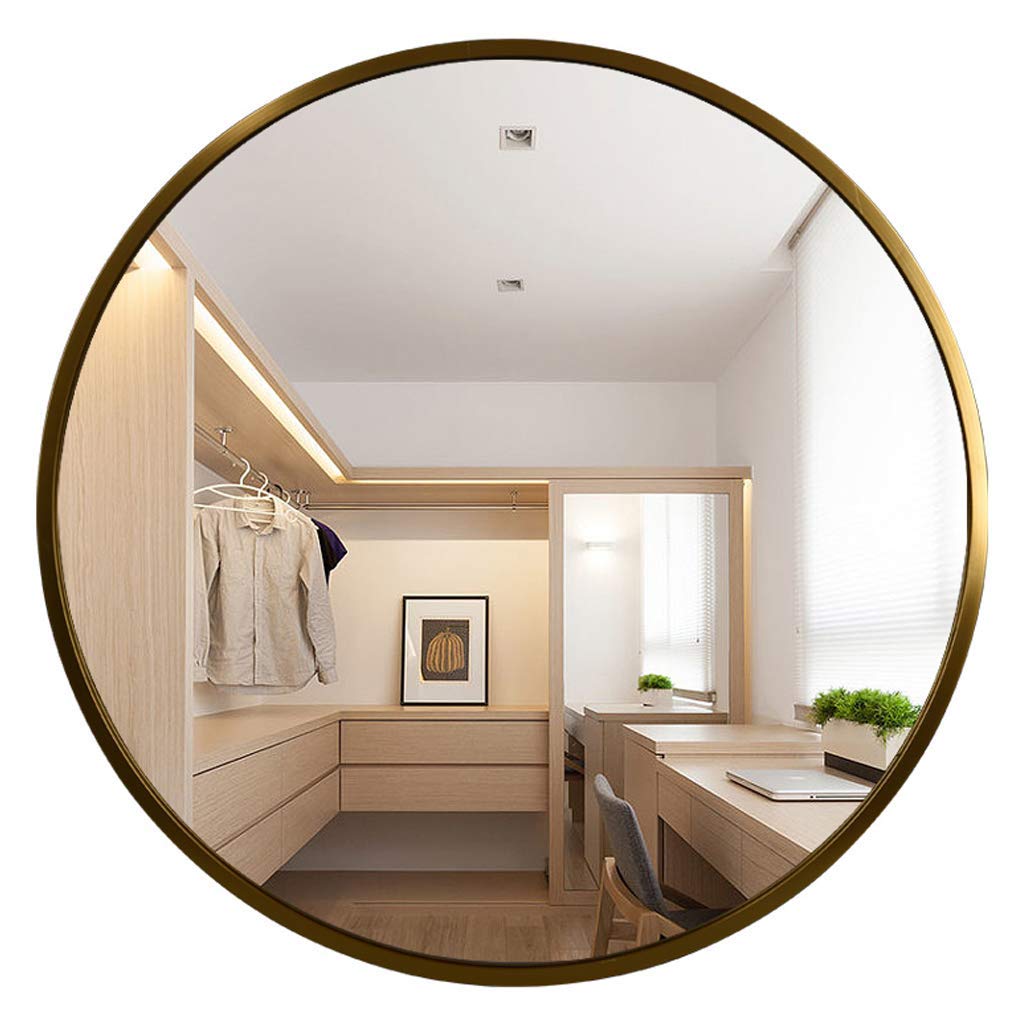 TYUHDUYUR 40-80CM Gold Round Wall Modern Metal Frame Decor Mirror for Bathroom Entryway Vanity Thickness 4.1CM (40x40CM)