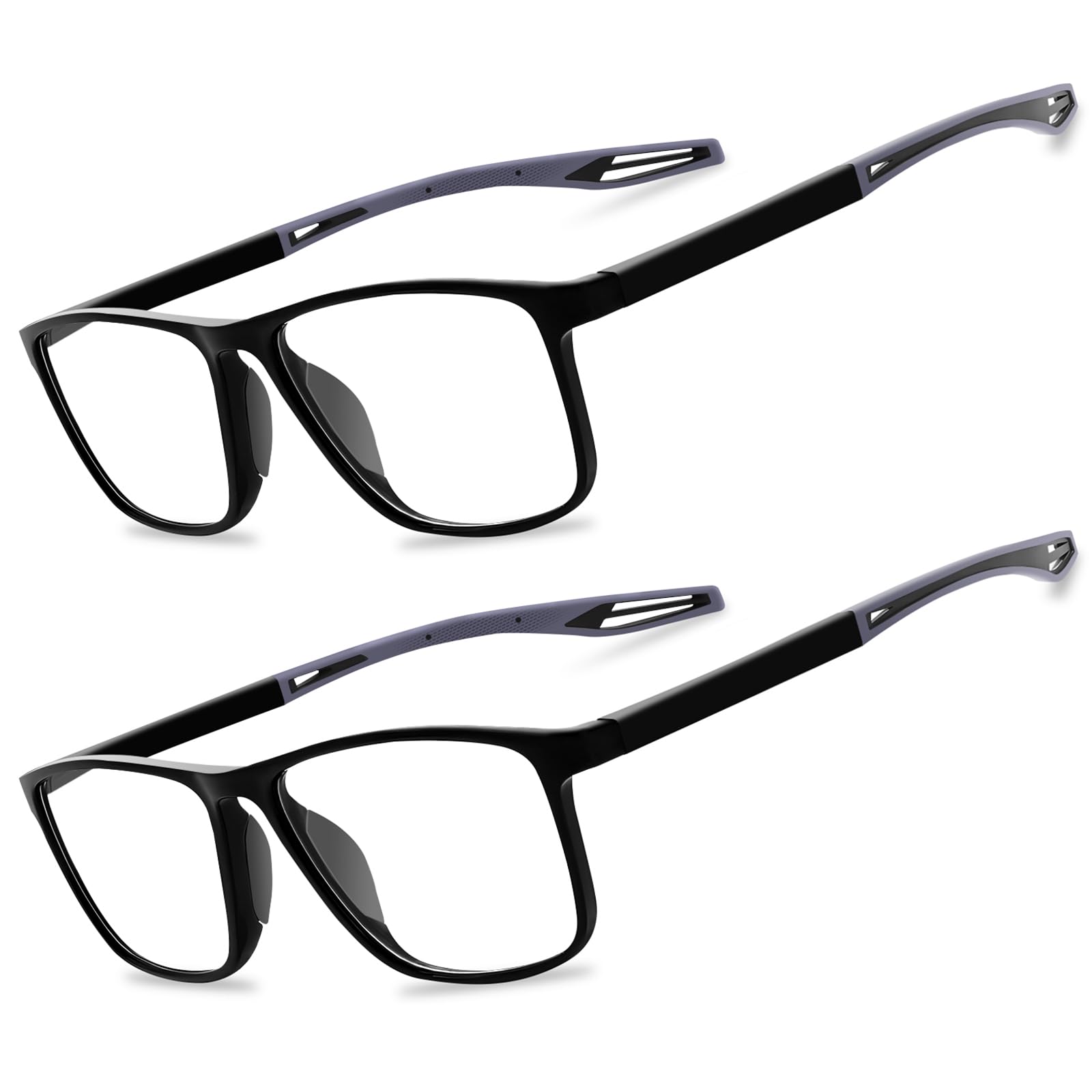 Gafas de lectura para hombre, estilo deportivo, luz azul, con bloqueo, antirreflejos, 2 unidades