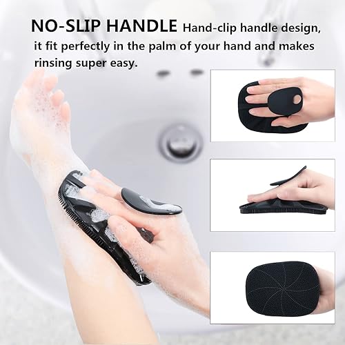 Miniatura 4 de REVEX Limpiador corporal de silicona para hombres, cepillo de ducha de mano para exfoliar, nutrir y limpiar, enjabona bien, larga duración