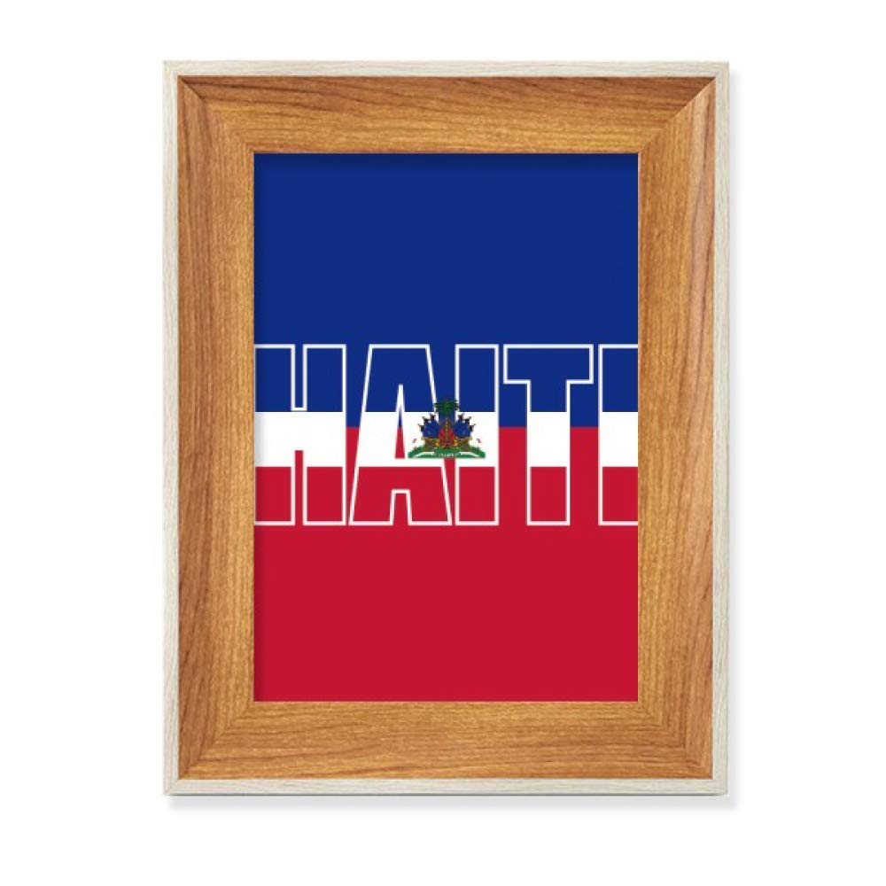 Drapeau haïtien en Cadre Bois pour Décorer votre Bureau et Table de Salon