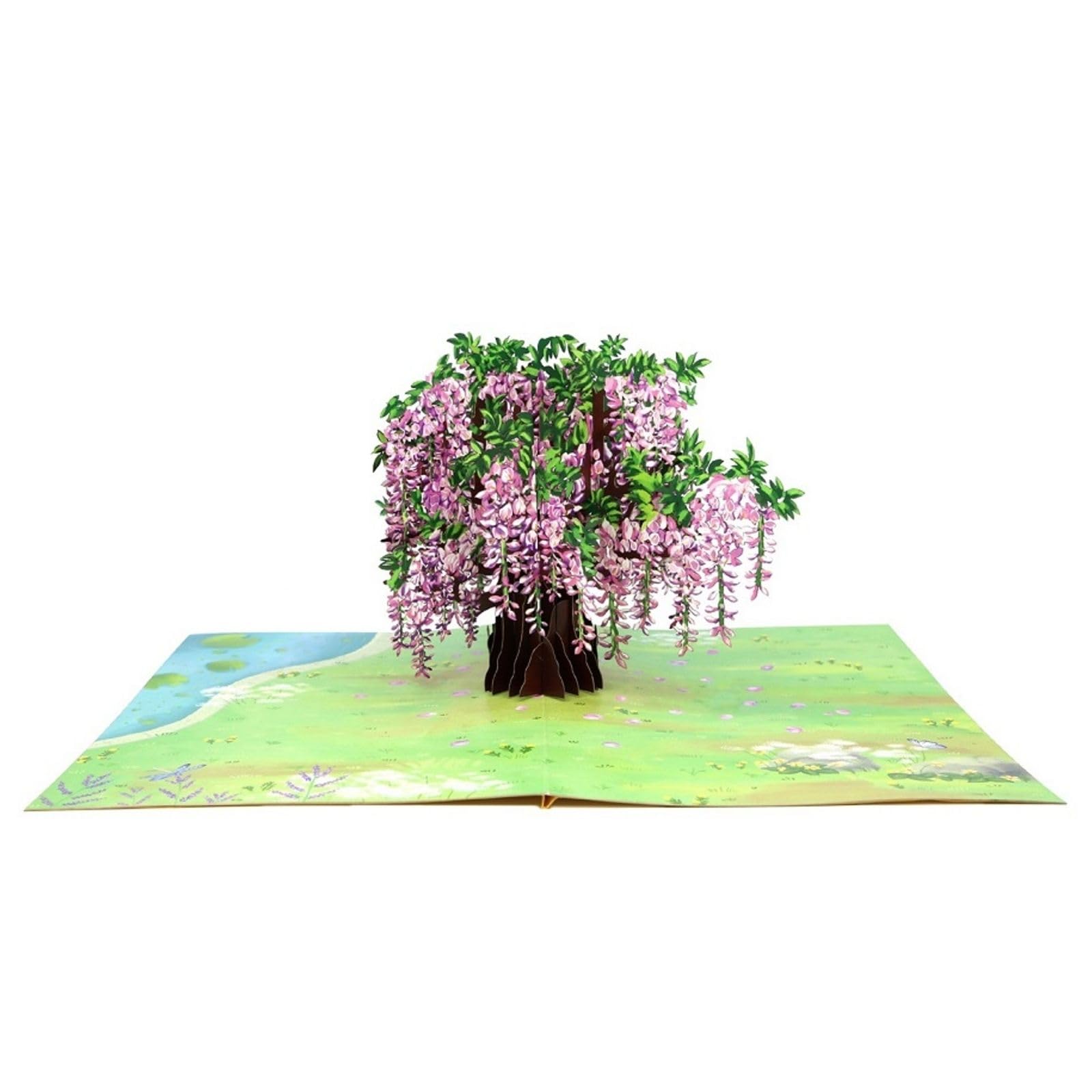 Origamo Pop-Up Greeting Card Wisteria Handmade Fold-Out 3D Any Occasion Cards - Eco-Friendly Heartfelt, Elegant, Keepsake, Birthday, Beautiful Design, Gifting, Anniversary
