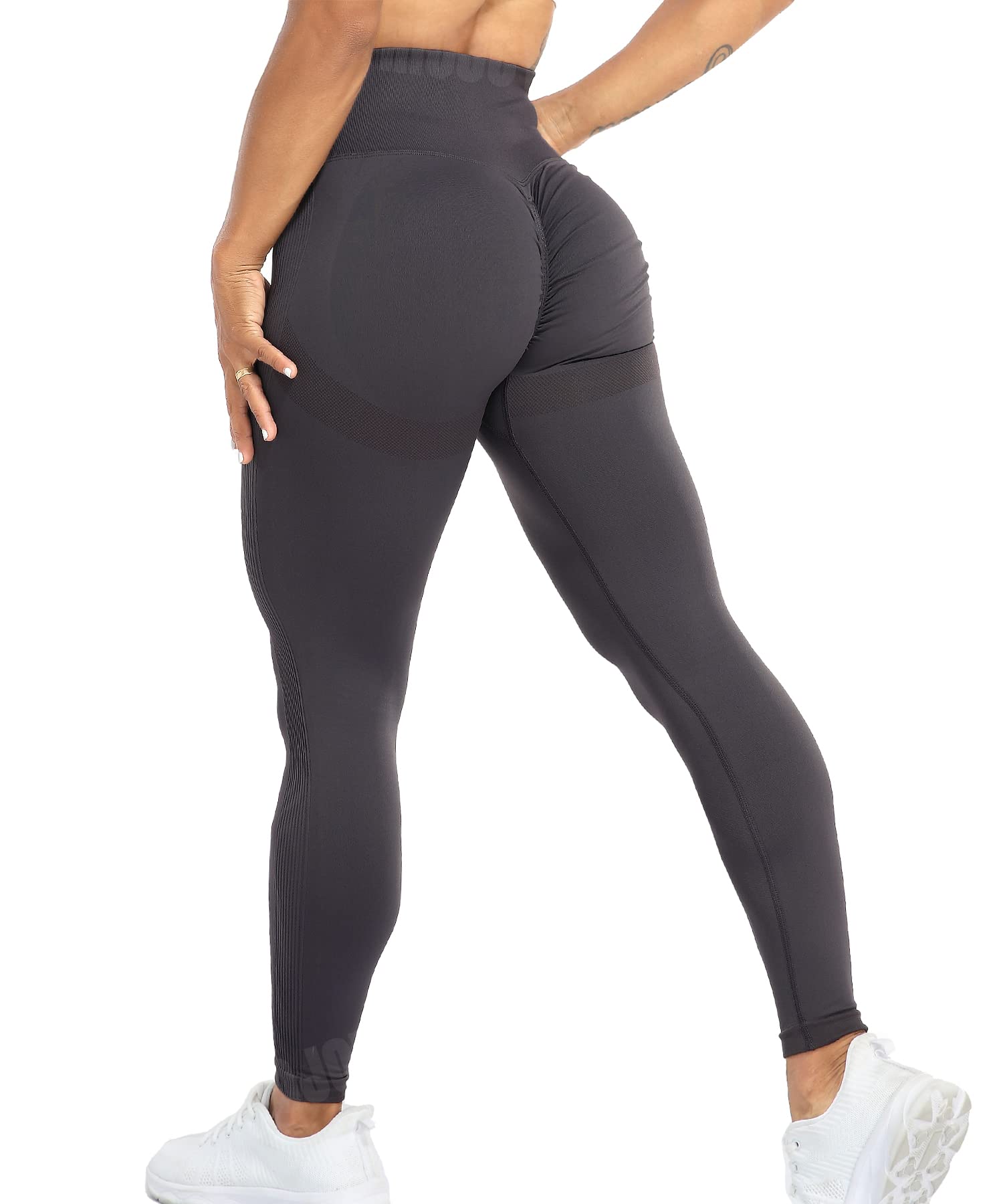 RIOJOY Scrunch Butt Leggings Damen Hoch Taille Leggins Po Push Up Blickdicht Sportleggings für Yoga, Fitness, Gym, Workout