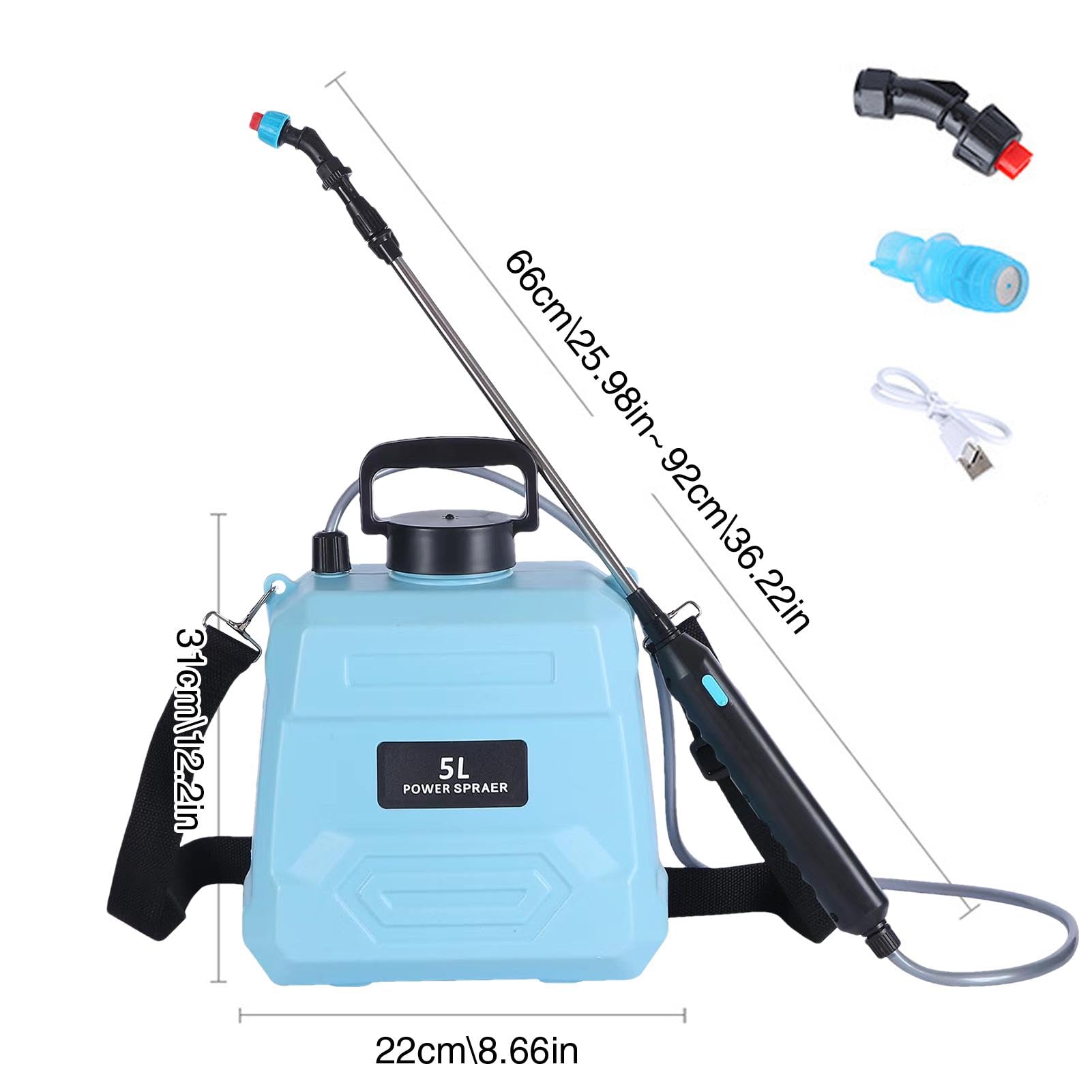 Pulverizador A Batería De 5 Litros: Pulverizador Eléctrico Mejorado Con 3
