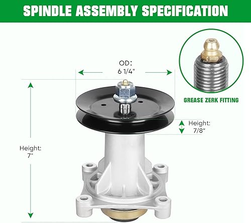 Miniatura 9 de Youxmoto 187292 - Conjunto de husillo compatible con AYPHusqvarnaPoulan, el husillo reemplaza 192870 532192870 532187292 polea 195945 197473