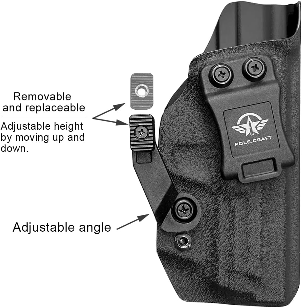 POLE.CRAFT M&P 2.0 Holster IWB Kydex Holster Fit: Smith & Wesson M&P 9mm M2.0 4"/4.25" Pistol with Thumb Safety - Inside Waistband Concealed - Cover Mag-Button - Widened Entrance - No Wear, No Jitter
