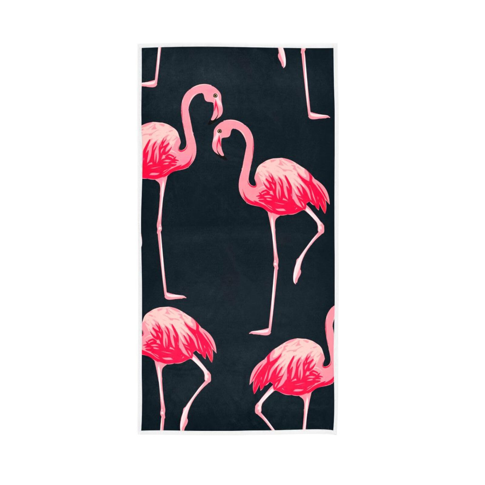 HUYGD Flamingo Hand Towels for Kitchen, 15 x 30 Inches Spa Facial Towels, Decorative Hand Towels for Bathroom Bathroom Hand Towels