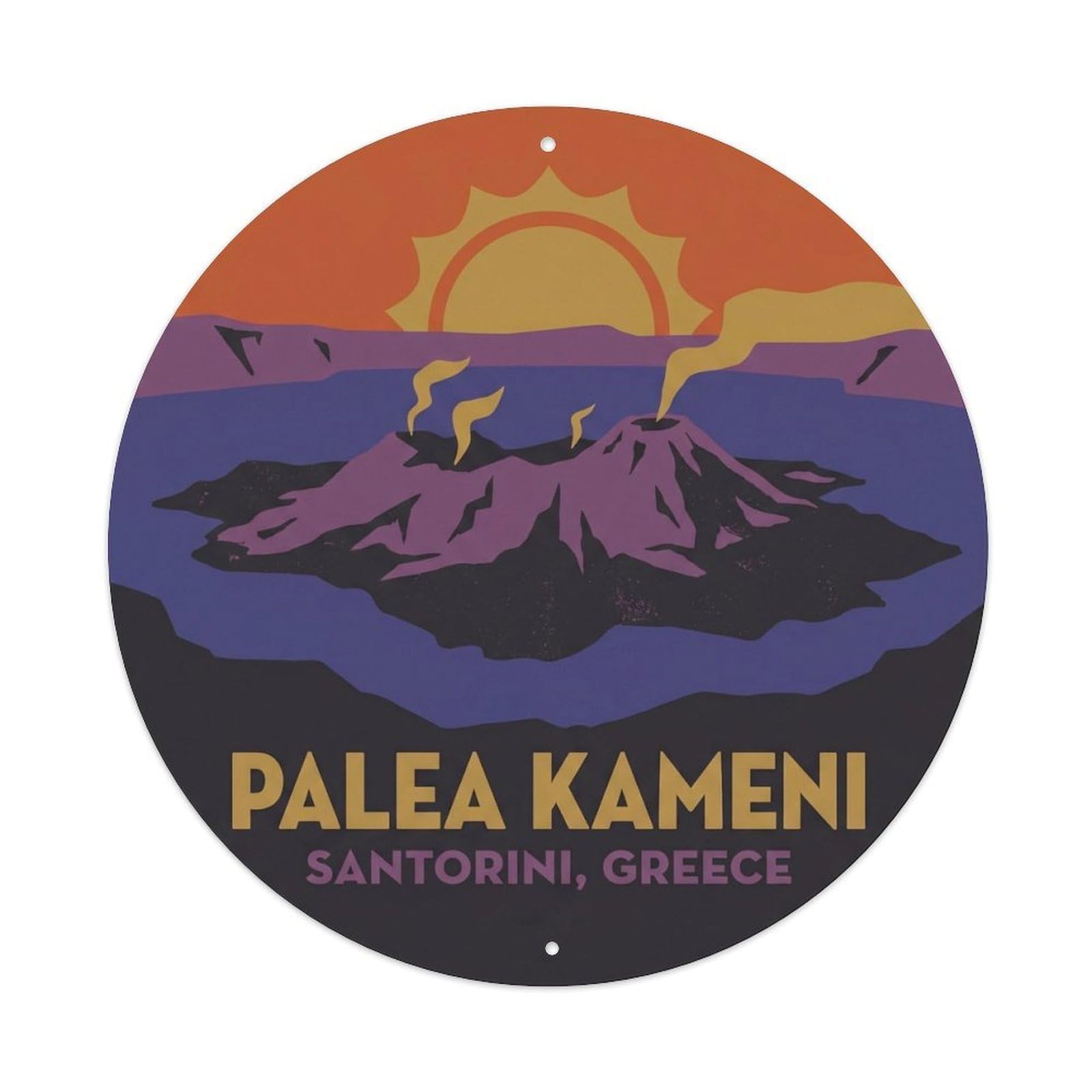 Palea Kameni Island Santorini Greece Cyclades Greek Metal Tin Sign