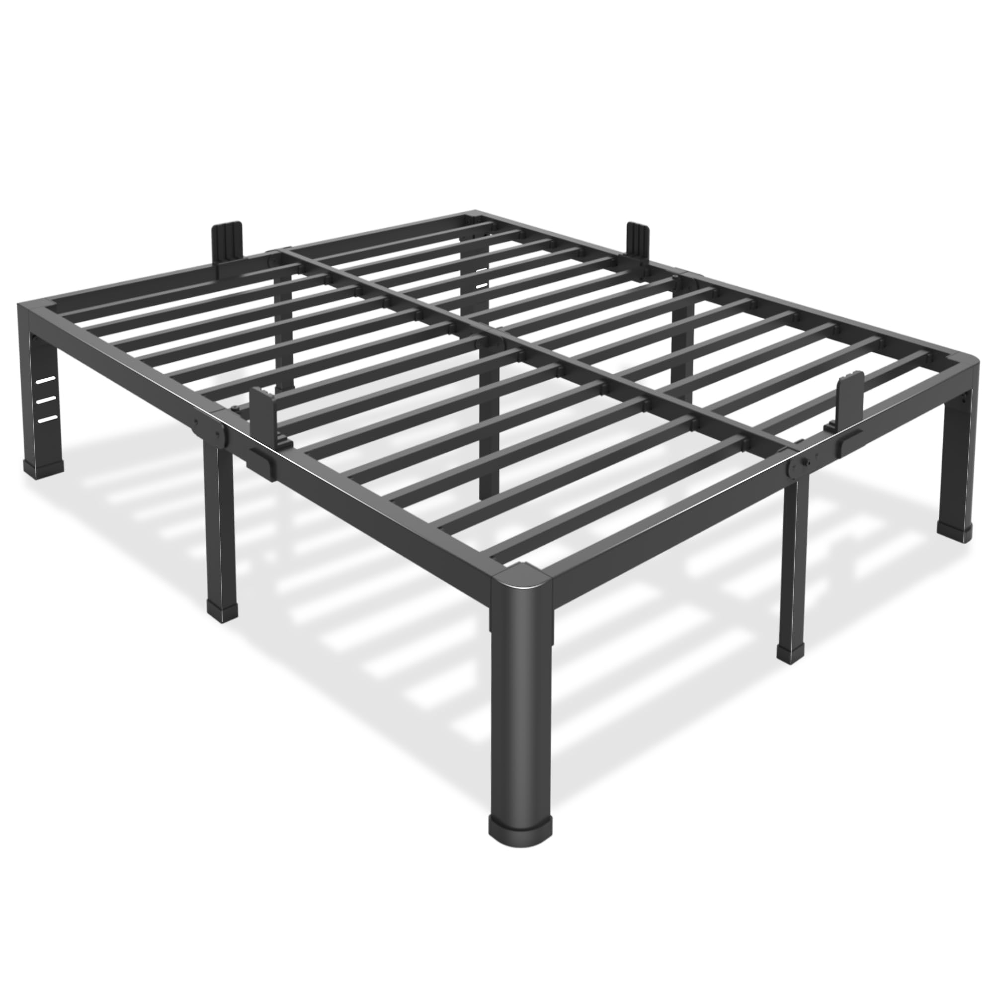 Bilily 16 Inch Queen Bed Frame Metal Platform with Round Corner Legs,3500 LBS Heavy Duty Steel Slats Support,Headboard Compatible,No Box Spring Needed