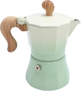 flexman 150ml Stovetop Espresso Maker, 3 Cup Aluminum Alloy Single Valve Coffee Machine for Italian and Cuban Coffee Brewing (Gradient Green)