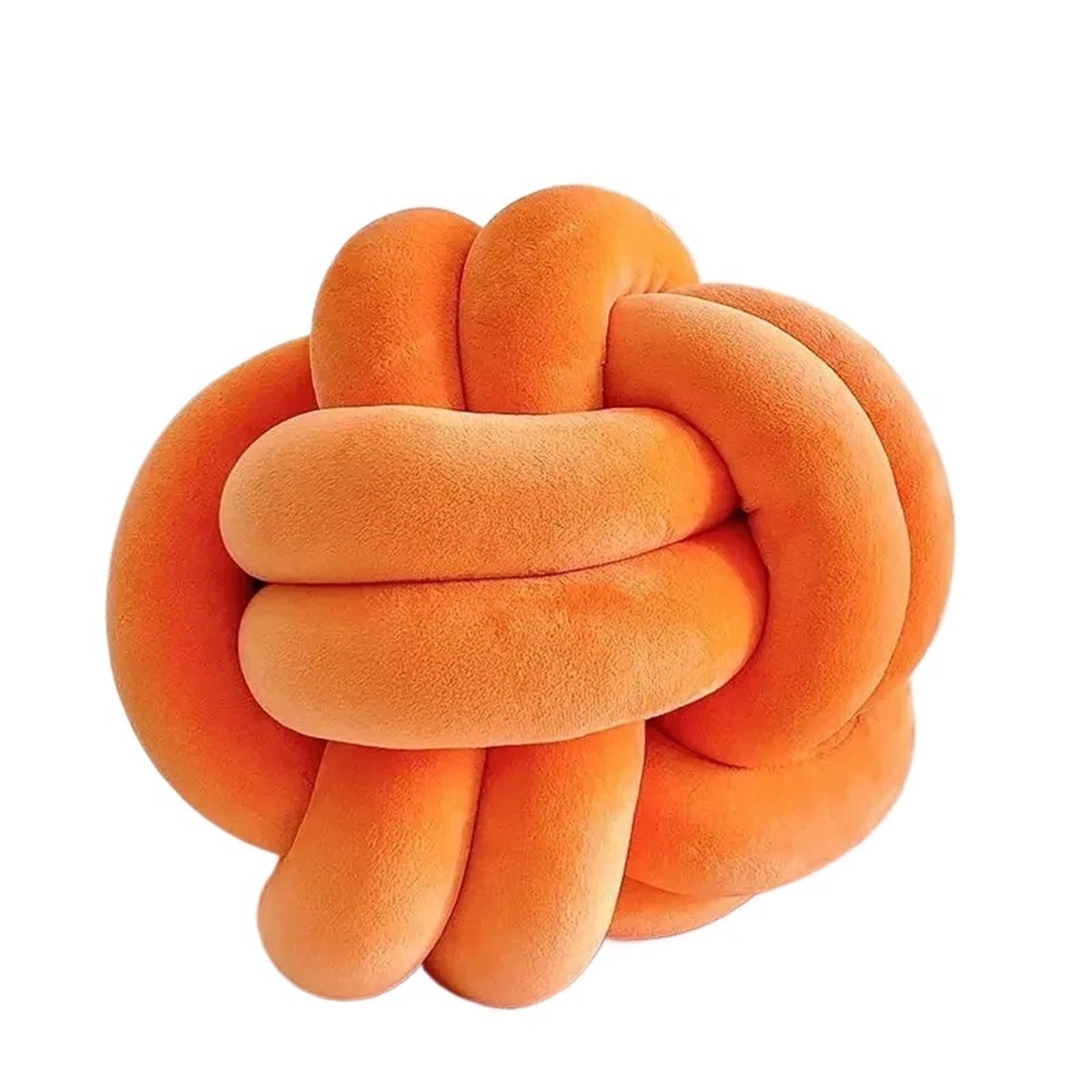 Coussin noué tissé à la Main, Oreiller Art Déco Fait Main Noué Tissé à la Main Multicolore 22-28cm(Orange,22cm)