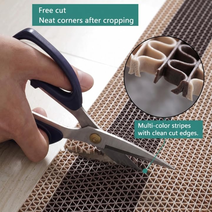 Image of TIB Anti Skid Waterproof PVC Rubber Mat for Bathroom, Floor, Swimming Pool, Shower, Entrance & Rainy Areas | Multipurpose Dual Colour Floor Mat,4x20 Feet,Beige & Coffee