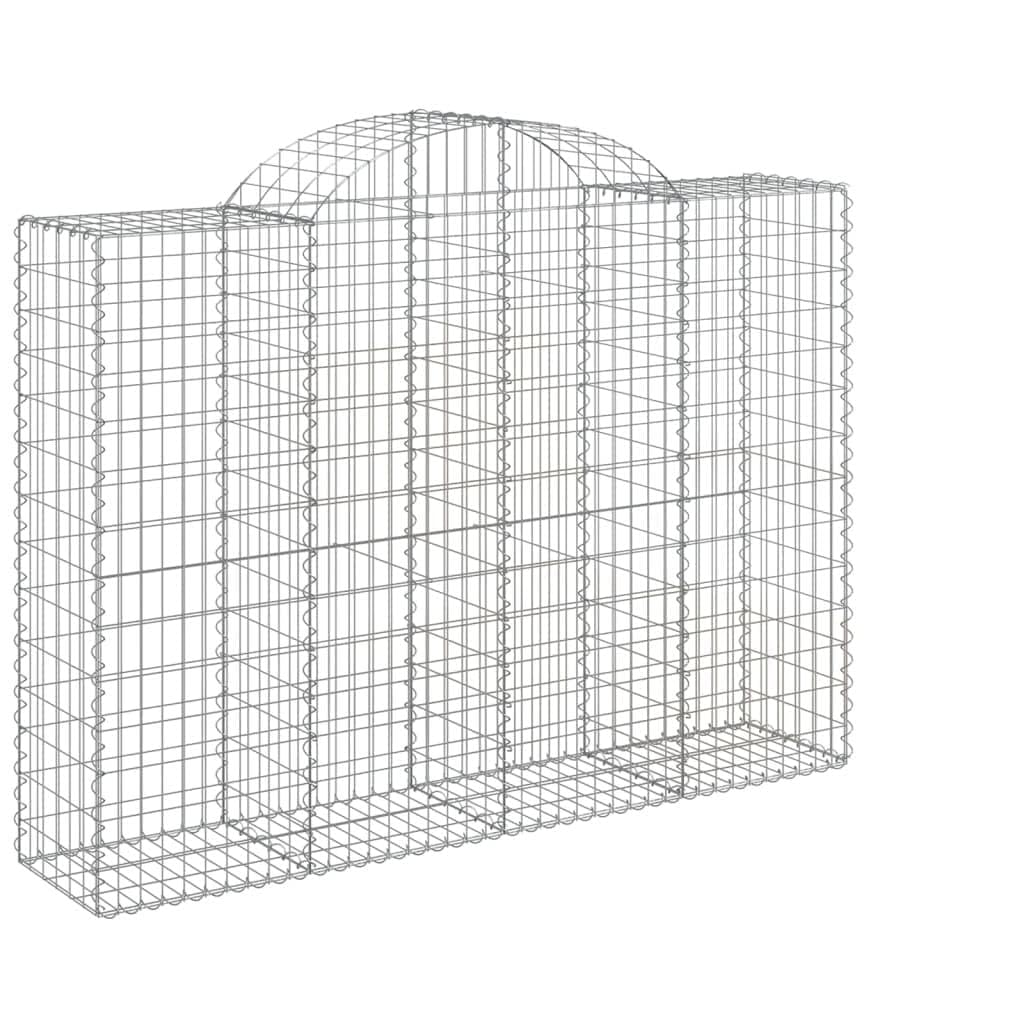 Set 9 Cesti Gabbioni ad Arco 200x50x140/160 cm in Ferro Zincato | Barriere decorative per delimitare il giardino o il patio esterno. Struttura robusta per sassi e ciottoli.