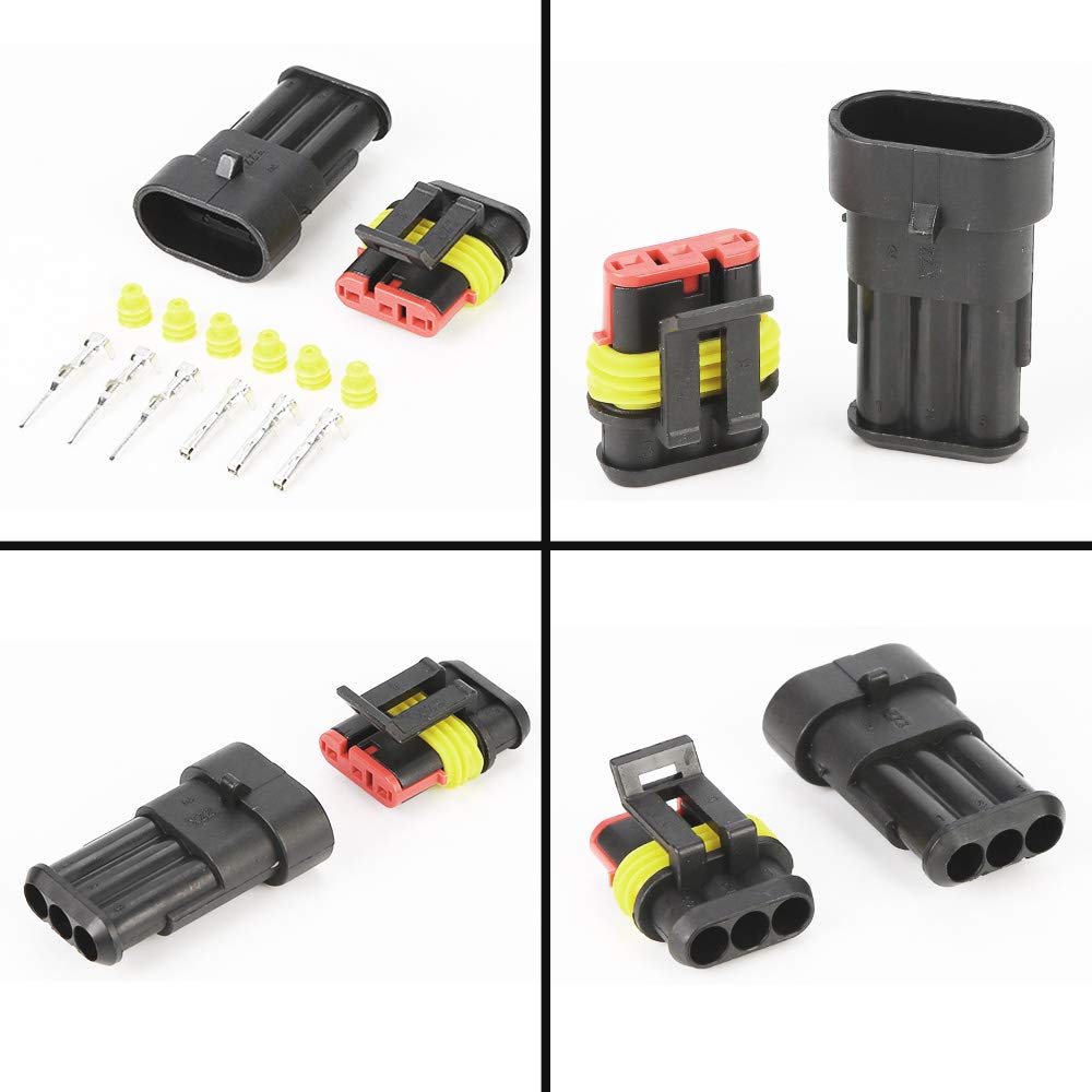 Kit Connecteurs DT étanches 2 à 12 Voies - Pour Auto, Moto, Bateau | Broches 1,5 Mm, Câbles 20-14 AWG