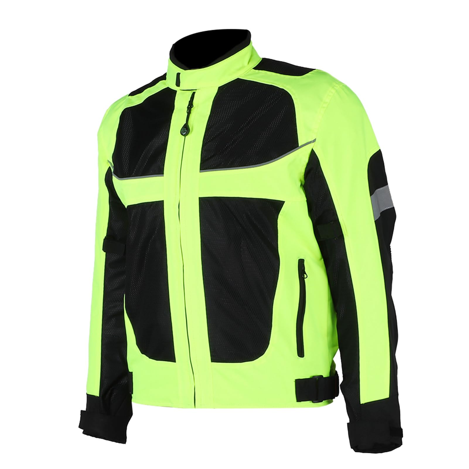 Tbest Men Motorcycle Racing Jacket Breathable Reflective Protective Riding Suit for Summer Outdoor Motorcycle Riding Black Fluorescent Green Oxford Mesh Fabric M L XL 2XL 3XL 4XL (M)