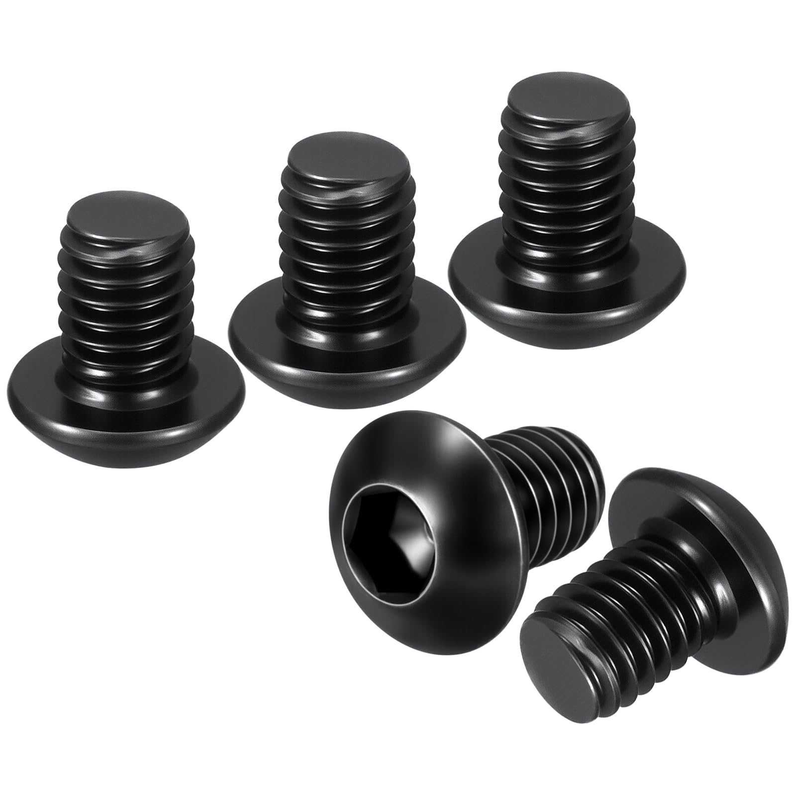 DTGN M5-0.8x6mm Button Head Socket Cap Screws - 60Pack - Good for Road Bicycle, Mountain Bike, Auto, Motorcycle - Carbon Steel Black Oxide - Hex Drive Fasteners