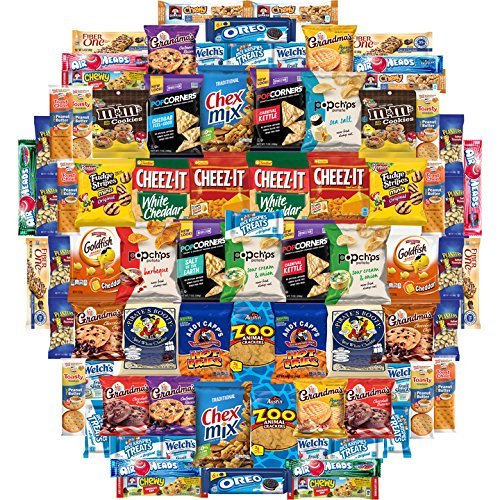 EVA Cookies Chips & Candies Snacks Variety Pack (Care Package 100 Count)