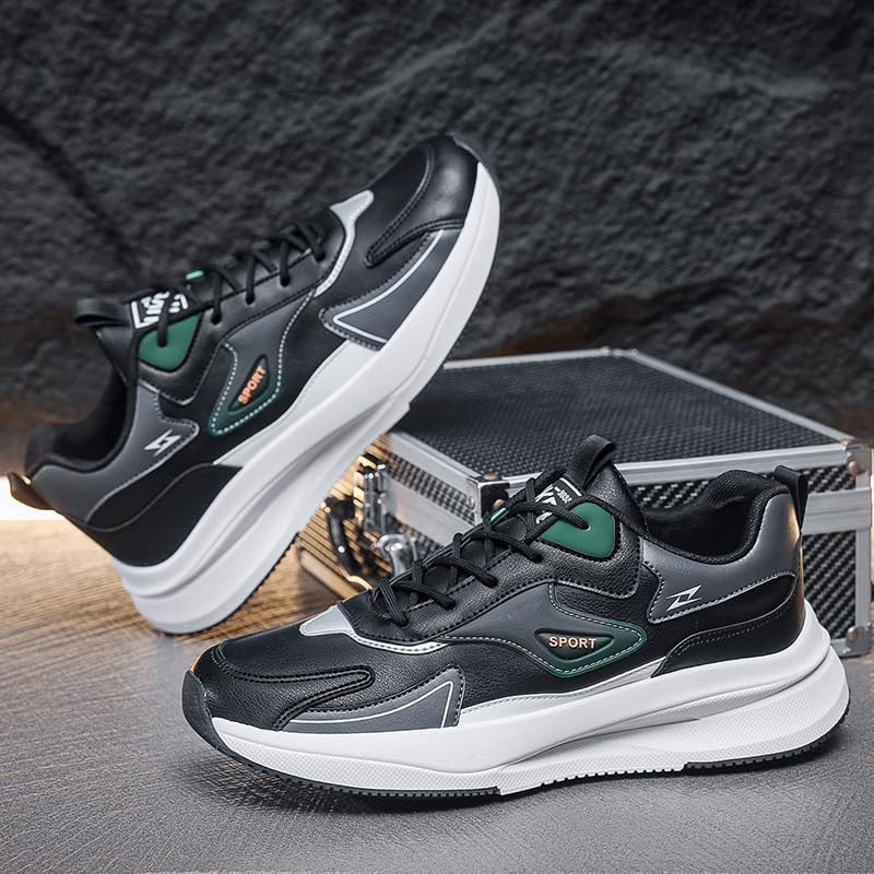 Men's Low-Top Sneakers - Breathable Sneakers with Cushioned Rubber Sole, Lace-Up Closure - All-Season Gym, Office, Everyday Shoes, Durable Synthetic Upper & Non-Slip Outsole - Image 2