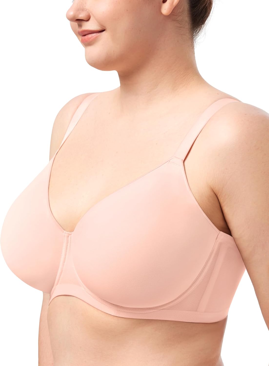 HSIA Minimizer Bra for Women - Air Mesh T-Shirt Full Coverage Seamless Bra Plus Size Underwire Padded Bra for Large Bust - Image 2