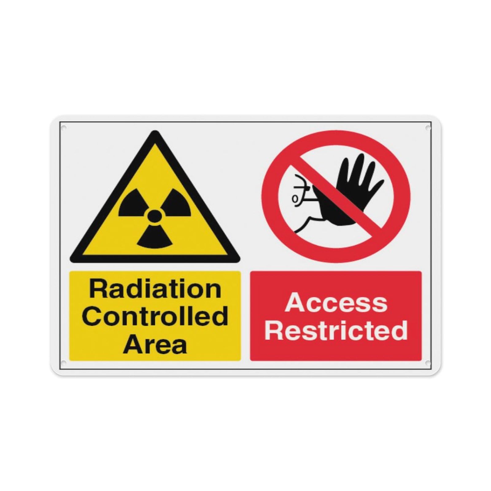 peiyeety Radiation Controlled Area Access Restricted Aluminum Tin Warning Signs For Home Outdoor Garden 12X16 Inches