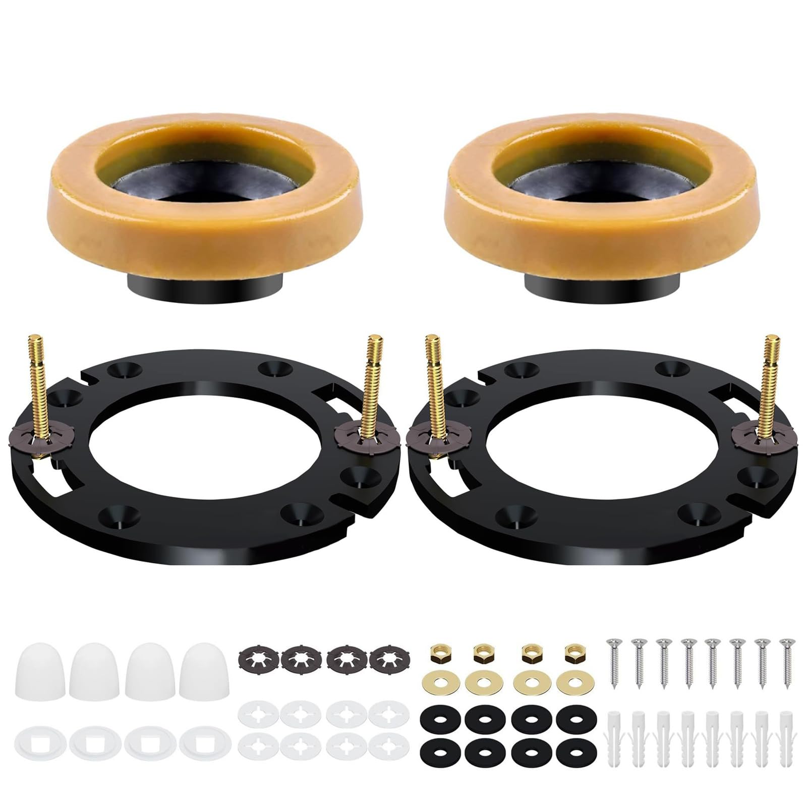 Upgrades Toilet Flange Repair Rings Set with Bolts Washers Nut for Strong Watertight Prevents Leaks & Odors Repair Set